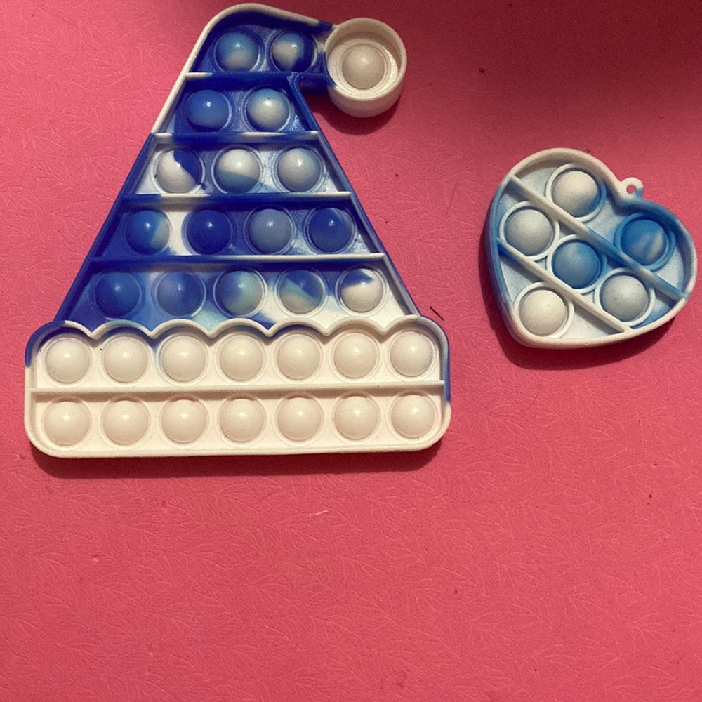 Pop it 2pcs. Bundle Blue and white tie-dye fidgets